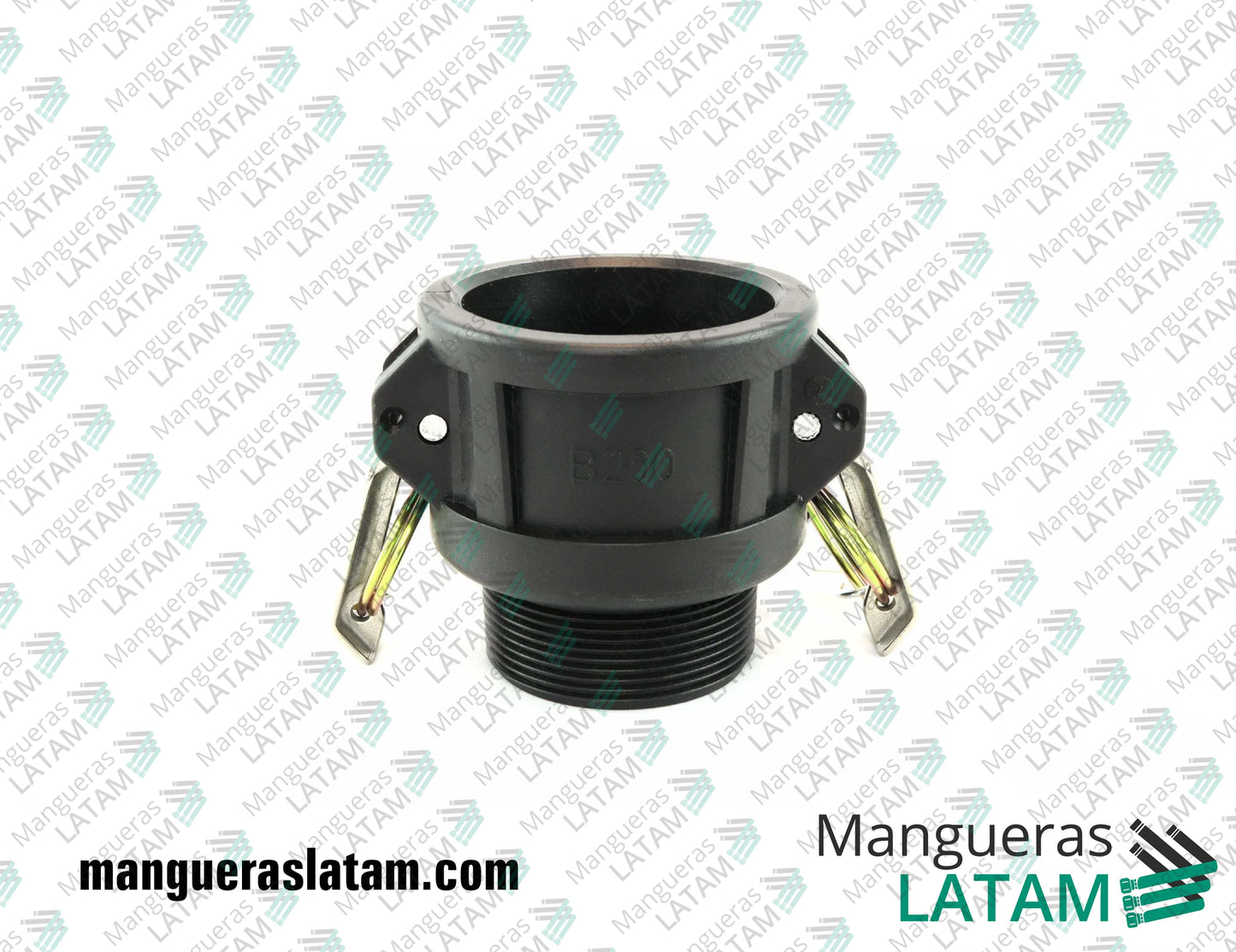 Acople Rápido Camlock Hembra Rosca Macho Modelo B de Polipropileno Flexpower