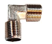 Acople Codo Macho a 90 grados Bronce Poberaj para Mangueras y Tuberías