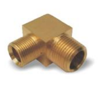 Acople Conector Codo a 90 grados de Bronce Poberaj para Mangueras y Tuberías