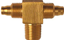 Acople Conector Te de Bronce Poberaj para Mangueras y Tuberias