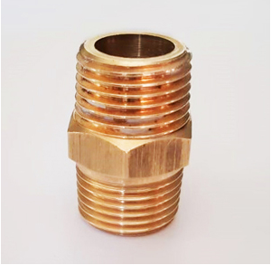 Acople Niple Hexagonal de Bronce Poberaj para Mangueras y Tuberías