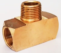 Acople Te Hembra Macho Central Bronce Poberaj para Mangueras y Tuberias