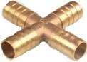 Acople Union Cruz Racor de Bronce Poberaj para Mangueras y Tuberias
