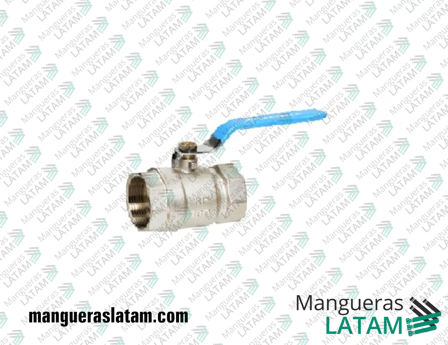 Acople Válvula Esférica Bronce Roscado Niquelado Poberaj Mangueras y Tuberías