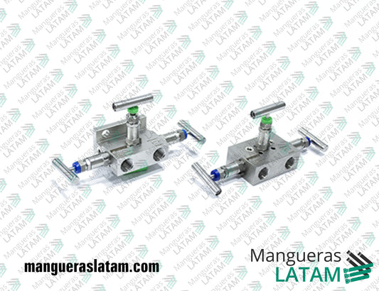 Conexiones Manifold De 3 Vias para Mangueras Industriales