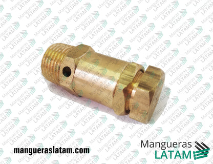 Acople Valvula de Seguridad Sin Tirador de Bronce Poberaj para Mangueras y Tuberias