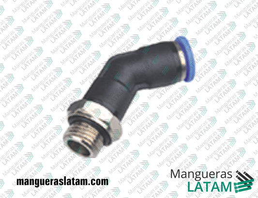 Conector Codo 45° Acople para Mangueras Industriales