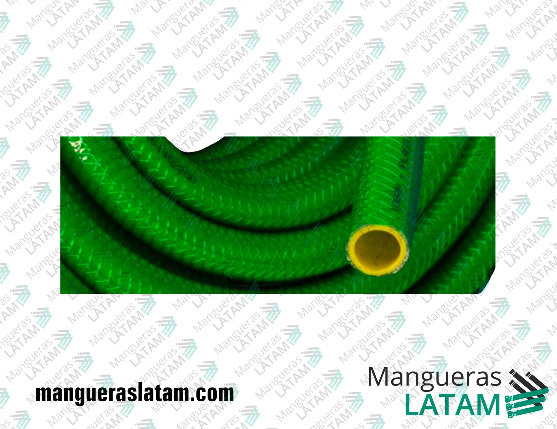 Manguera Plastimet Green Press Riego Reforzado con Hilado sintético Verde y Amarillo CODIGO 1270