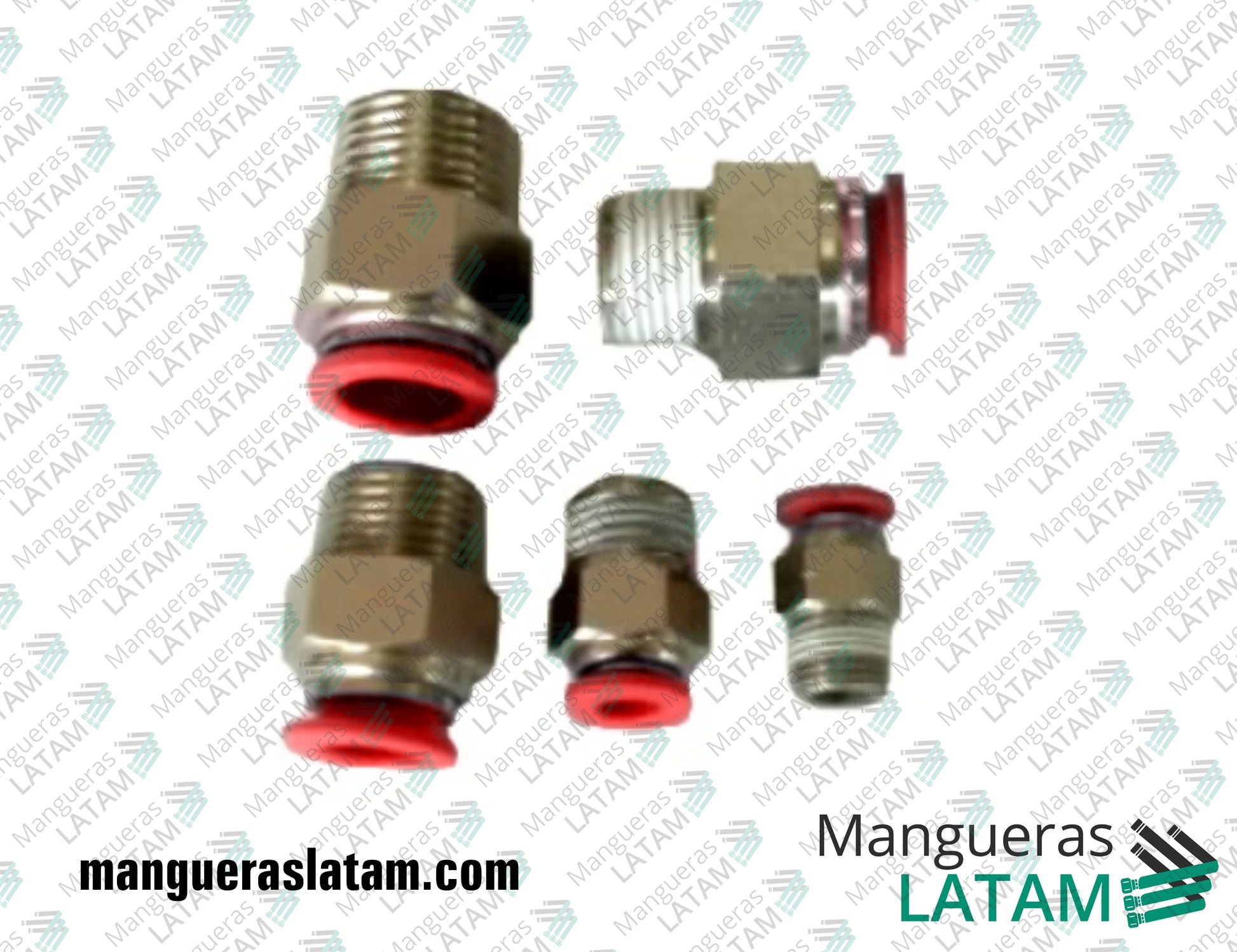 Terminales Neumáticos en Pulgadas Tipo Push-In con Rosca Macho NPT - Recto Cod TE1322