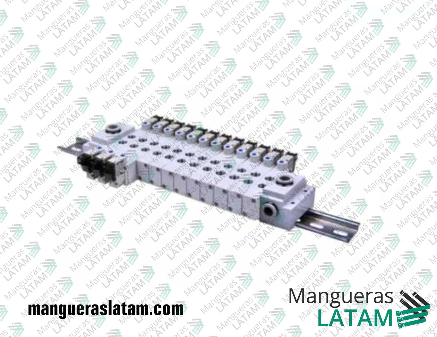 Valvula Electrovalvula 6HV Series Montaje sobre Riel 5/2 para Mangueras Neumáticas