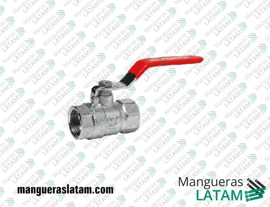 Acople Válvula Esférica Bronce Roscado Niquelado Plus Poberaj Mangueras y Tuberías