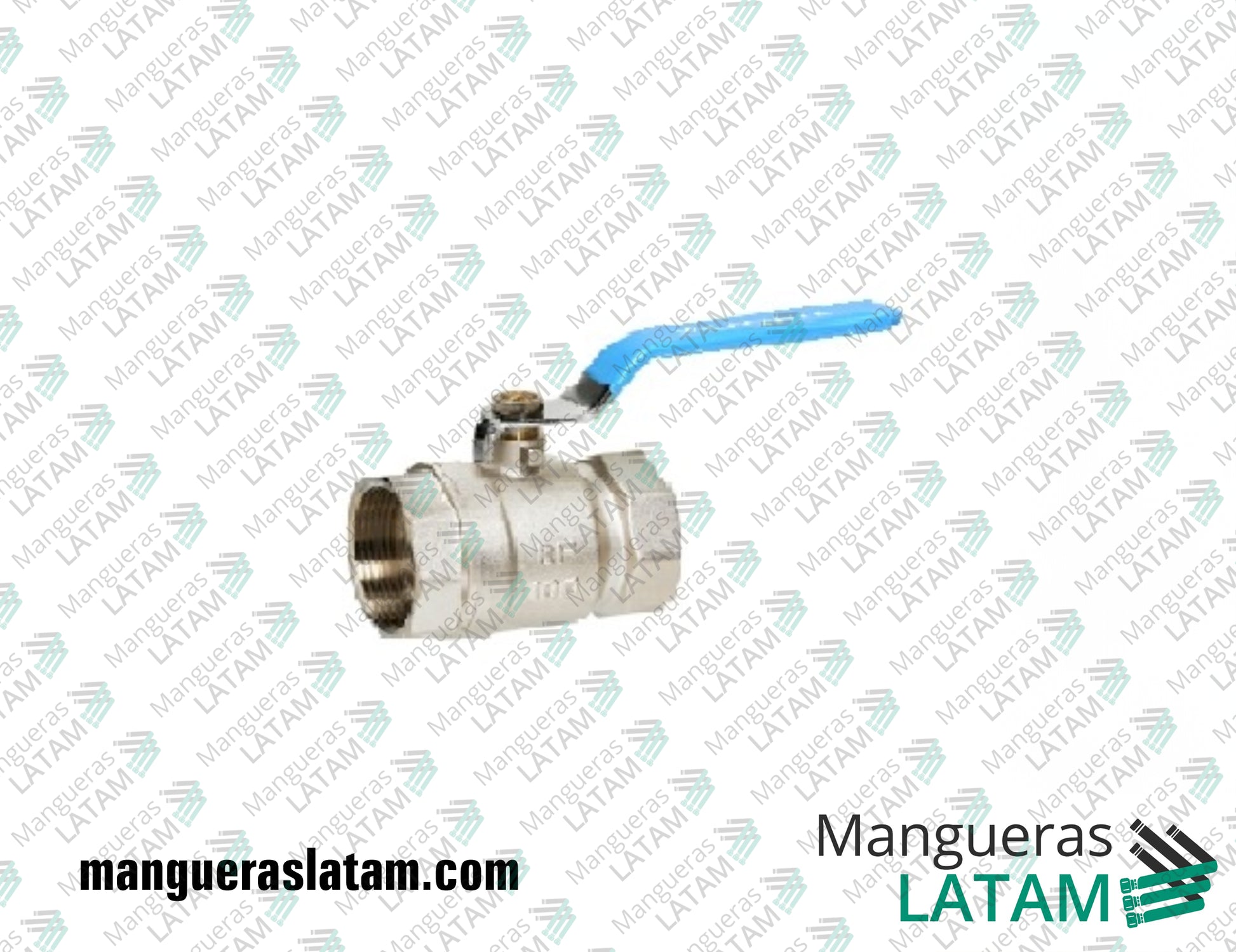 Acople Válvula Esférica Bronce Roscado Niquelado Poberaj Mangueras y Tuberías