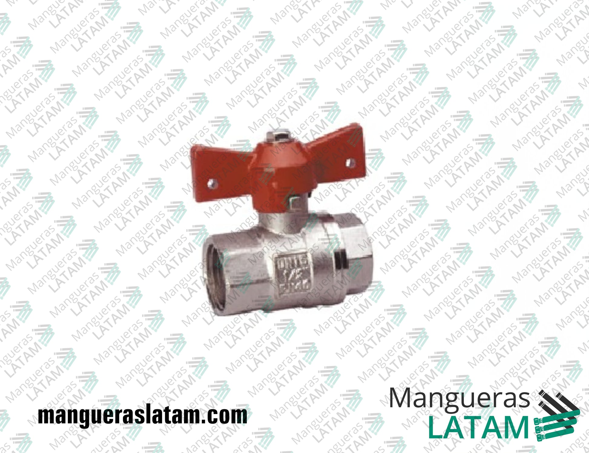 Válvula Esférica H/H Manija Mariposa de Bronce Poberaj Mangueras y Tuberías