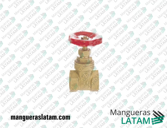 Válvula Esclusa Bronce Roscado Paso Total Poberaj Mangueras y Tuberías